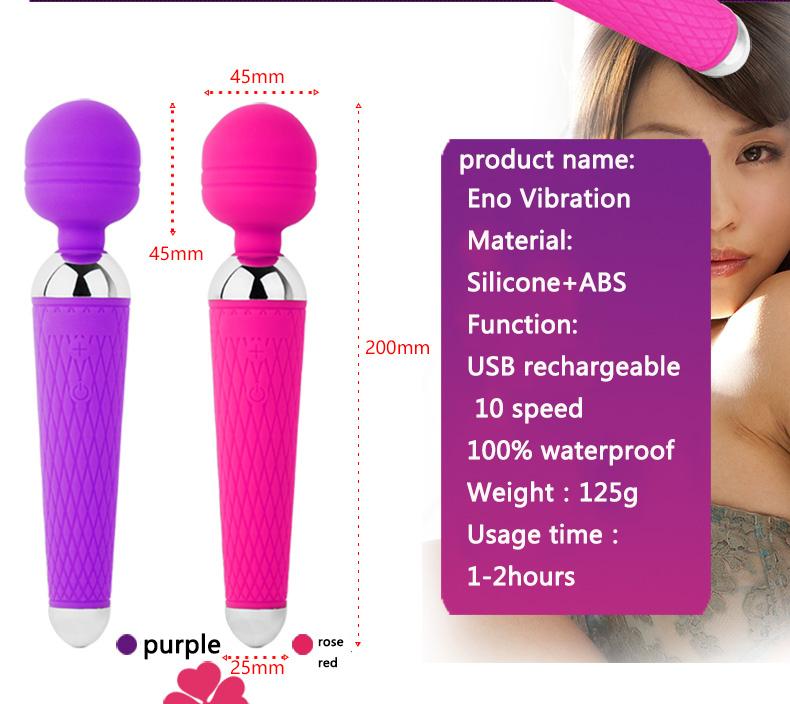 Vibrator Massager for Women, 10 Vibration Quiet Massager Body-Safe Silicone, Wireless Body Massage Wand (Pink)