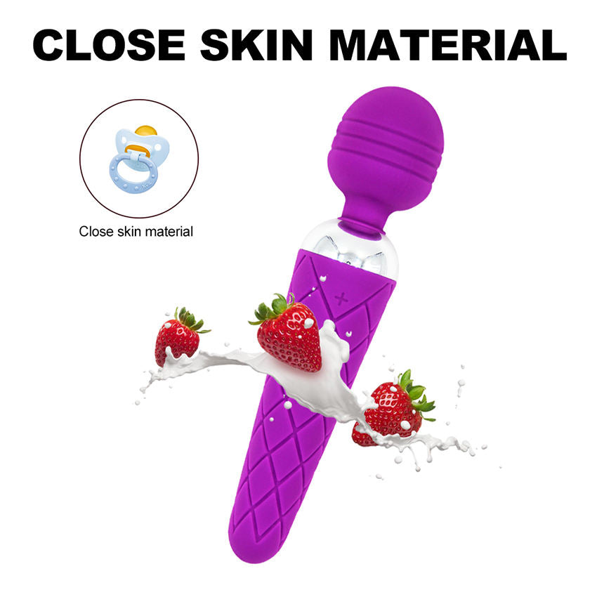 Vibrator Massager for Women, 10 Vibration Quiet Massager Body-Safe Silicone, Wireless Body Massage Wand (Pink)